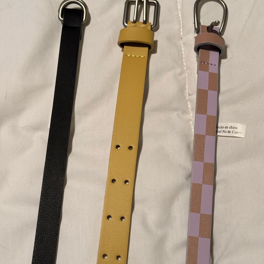 Target Women's Belt Set - Black, Yellow, Checkered Purple